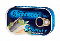 Sardinky vo vlastnej šťave 125g Giana