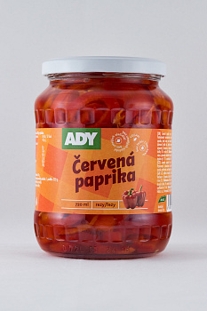 Paprika červená rezy 660g sklo Ady