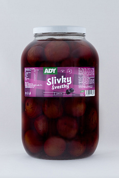 Slivkový kompót 3,6kg sklo Ady