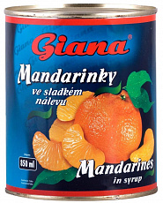 Mandarínky lúpané 850g Giana