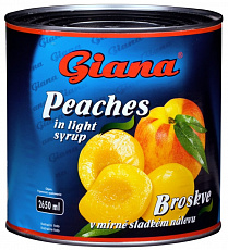 Broskyňový kompót lúpaný 2,5kg Giana