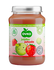 Detská výživa jablko a jahoda bez cukru 190g OVKO