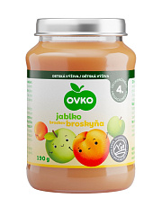 Detská výživa jablko a broskyňa 190g OVKO