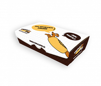 Krabička na Hot Dog - dvojitá s logom BjK