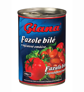 Biela fazuľa v paradajkovej omáčke 410g Giana