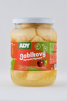 Jablkový kompót štvrťky 580g sklo Ady
