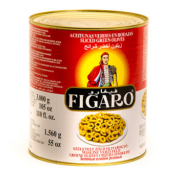 Olivy zelené krájané 3kg Figaro