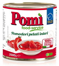 Celé lúpané červené paradajky 2,5kg POMI