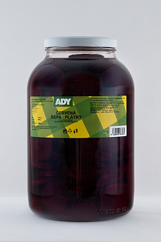 Červená repa plátky 3,5kg sklo Ady