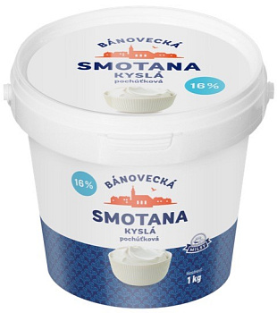 Kyslá smotana 16% 1kg Bánovecká